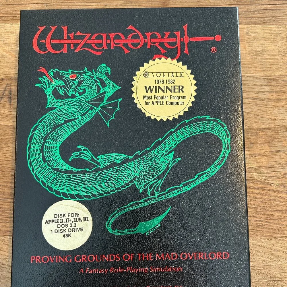 Vintage Apple II RPG Wizardry: Proving Grounds of the Mad Overlord - Sir-Tech -